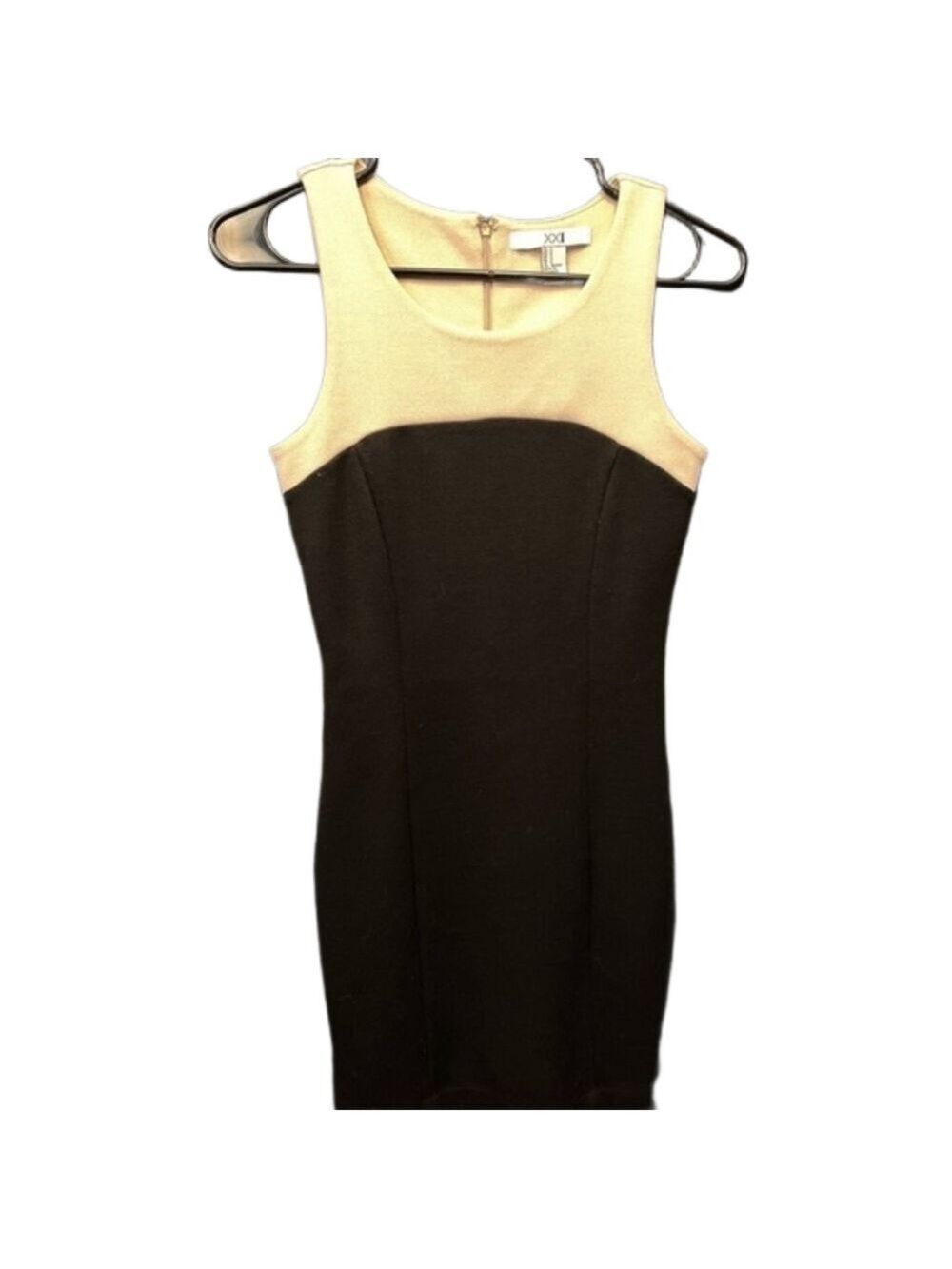 Forever 21 bodycon black and tan zip dress size small